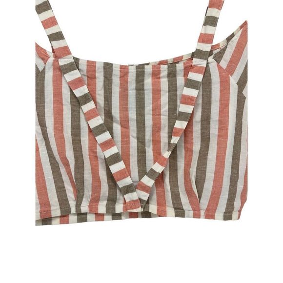 Joie Striped Crop Top Shoulder Boho Cut Out Medium - Picture 4 of 6